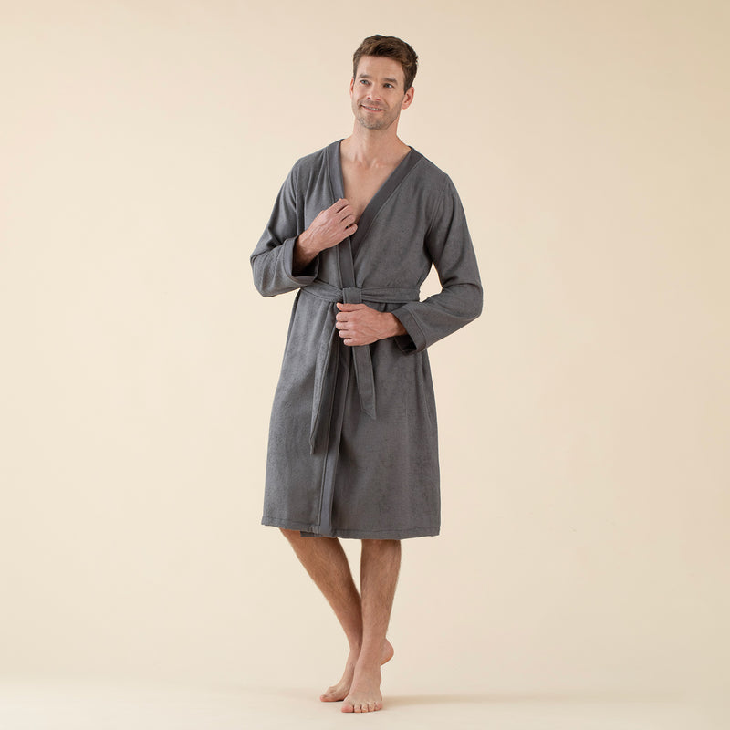 Chakra Floss Unisex Bathrobe Dark Grey