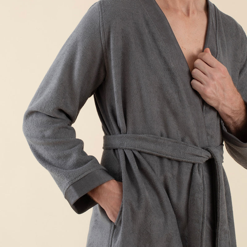 Chakra Floss Unisex Bathrobe Dark Grey