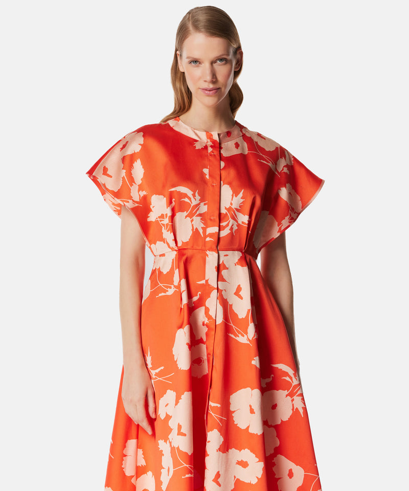 Machka Printed Maxi Dress With Belt Coral
