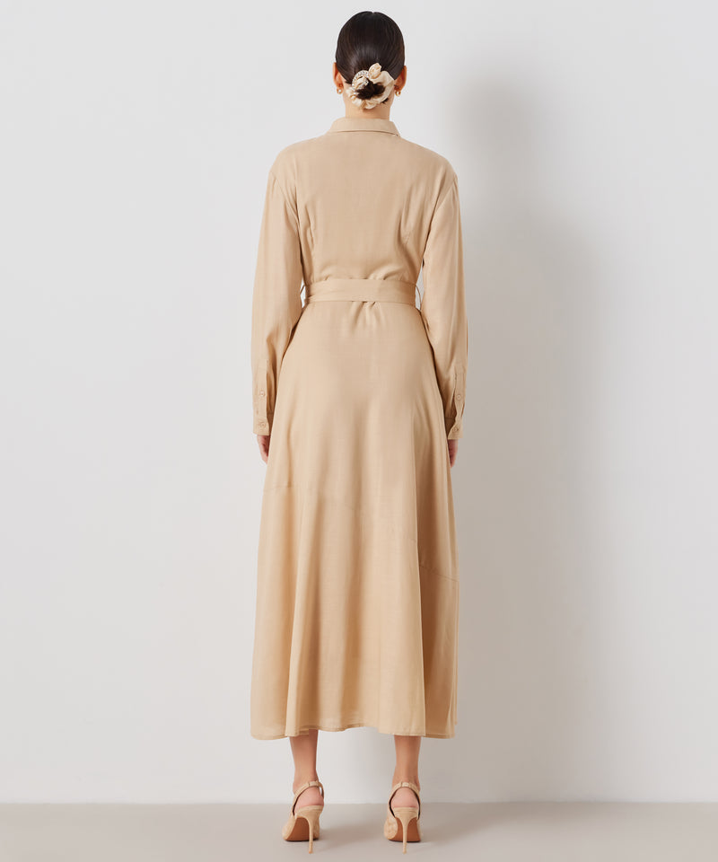 Ipekyol Contrast Embroidered Shirt Dress Natural
