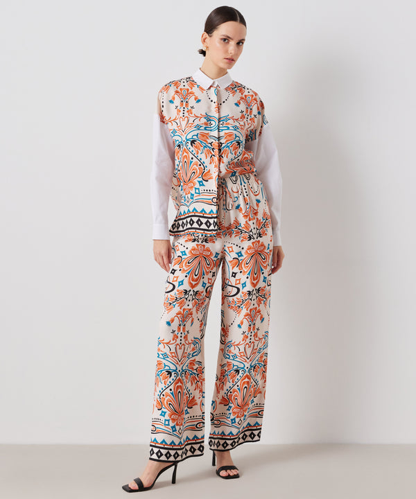 Ipekyol Printed Adjustable Waist Trousers White