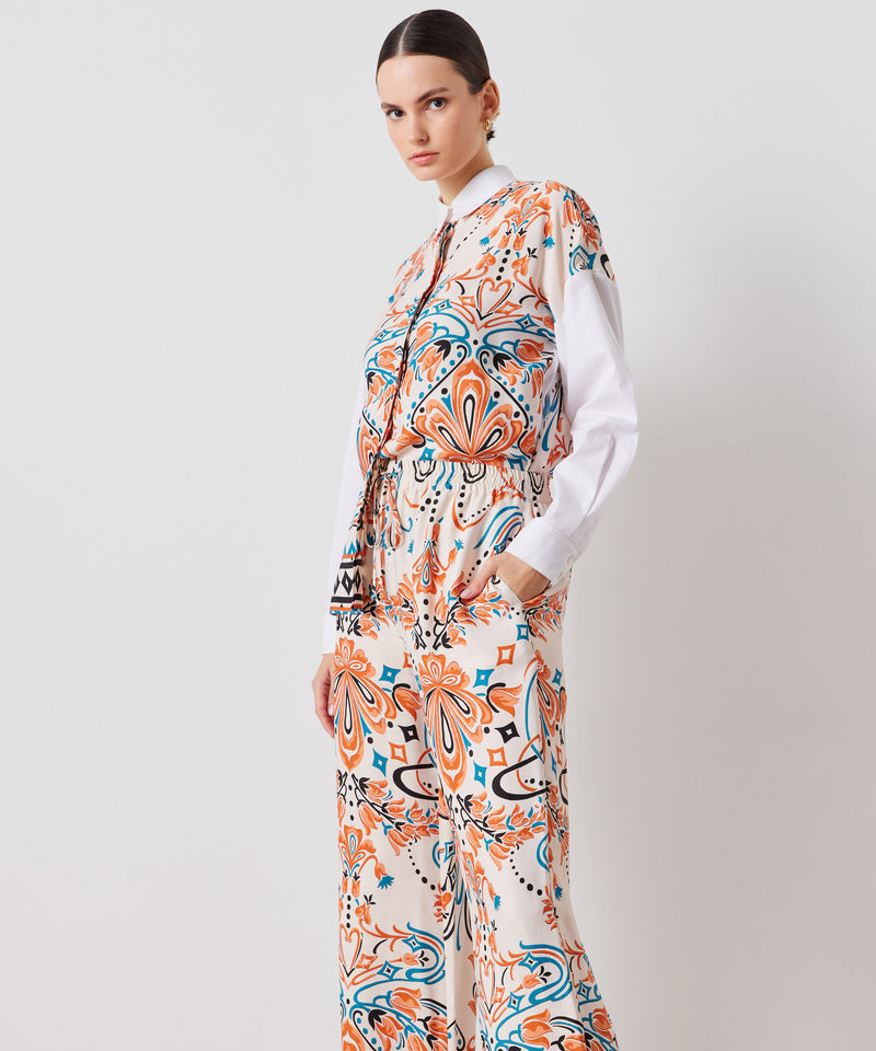 Ipekyol Printed Adjustable Waist Trousers White