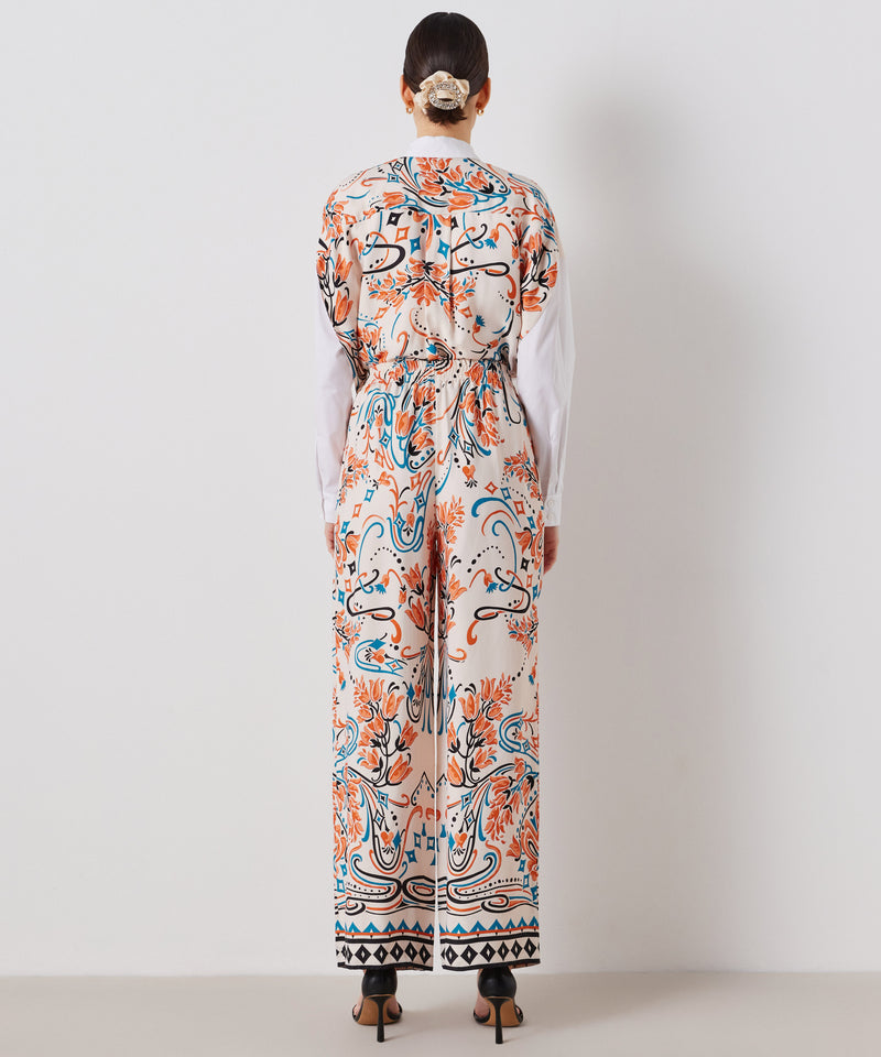 Ipekyol Printed Adjustable Waist Trousers White