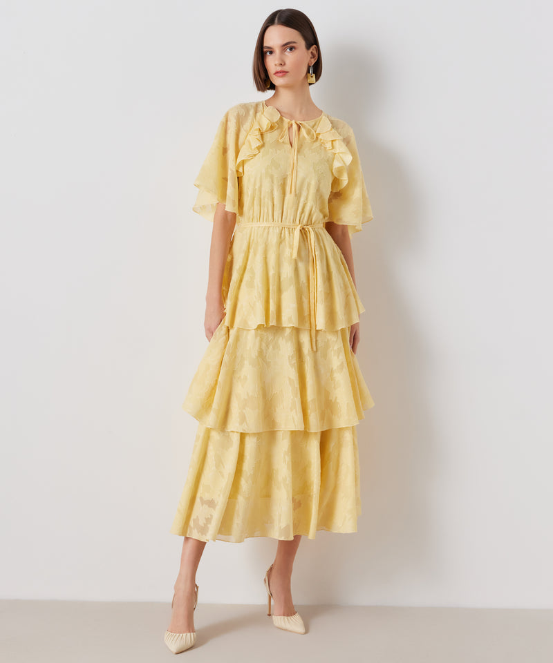 Ipekyol Patterned Layered Midi Dress Yellow