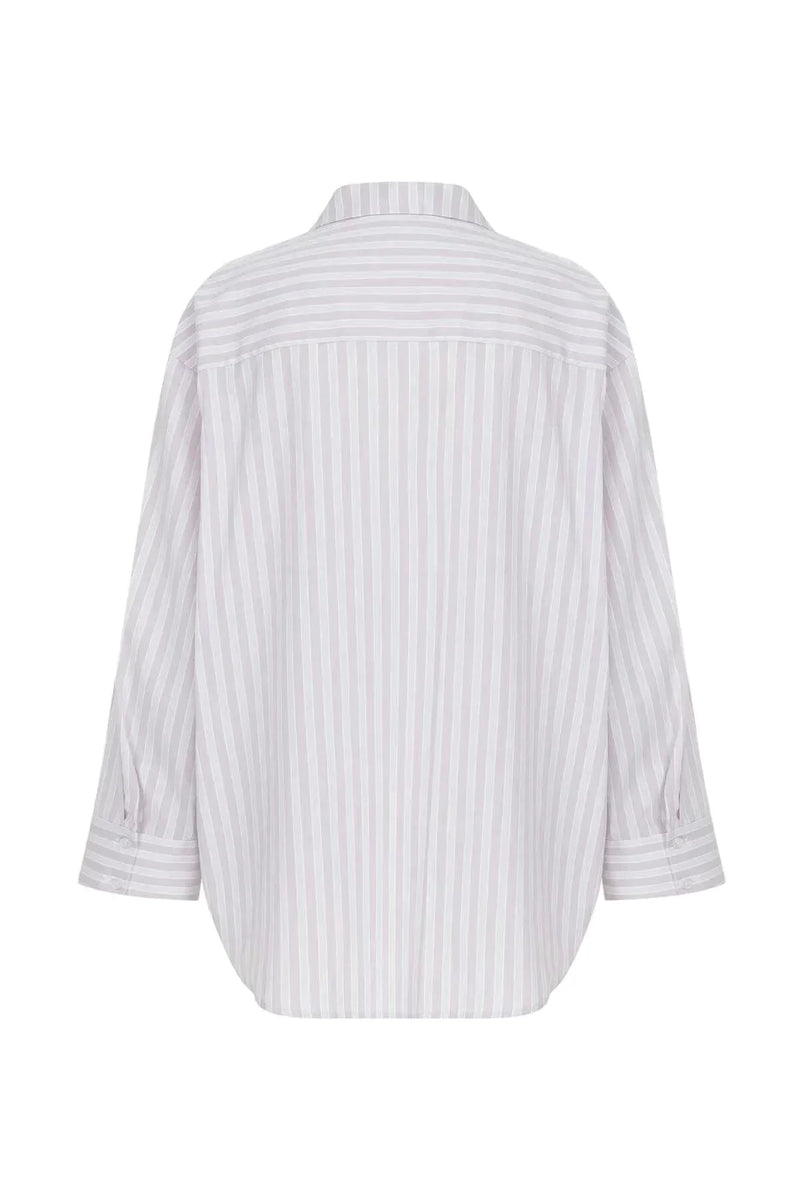 Roman Striped Long Sleeves Shirt Lilac