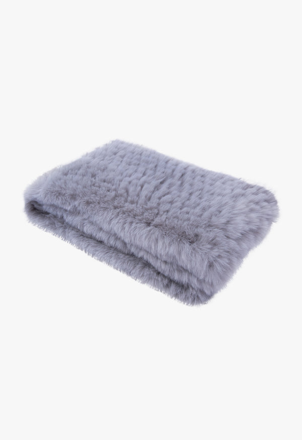 Choice Scarf With Fur Detail Silver