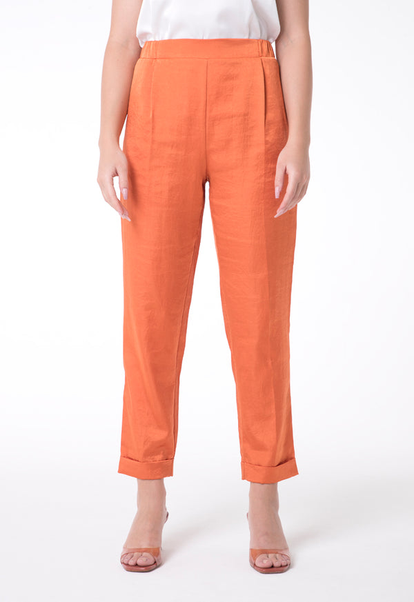 BERRIN Plain High Waist Trouser ORANGE