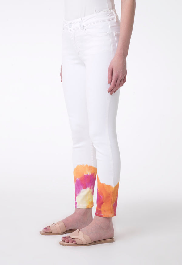 Brax Denim Printed Skinny Trouser Off White
