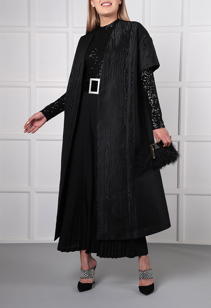 Choice Jacquard Midi Outerwear
 Black - Wardrobe Fashion
