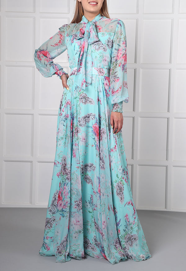 Choice Floral Printed Dress Mint - Wardrobe Fashion