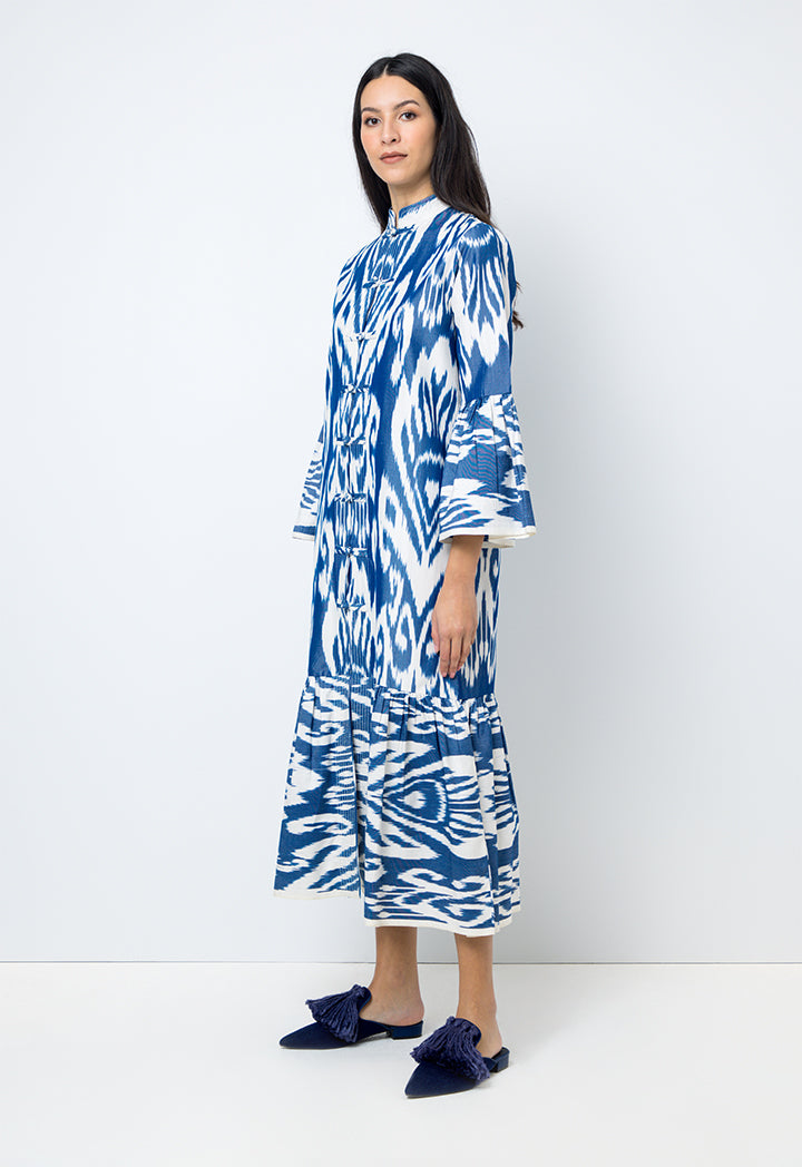 Choice Ikat Printed Maxi Dress Print