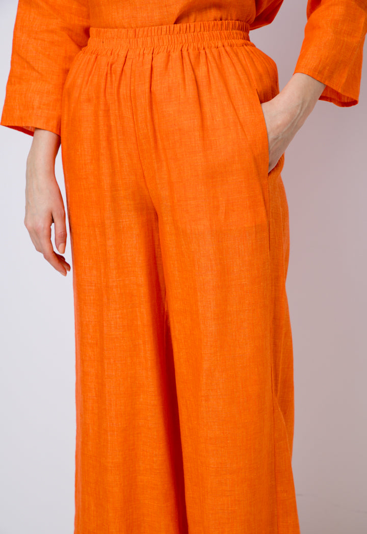 Choice Solid High Waist Trousers Orange