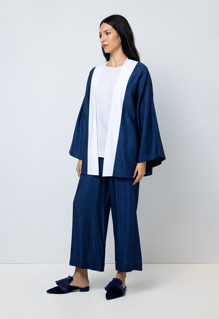 Choice Two-Toned Kimono Outerwear Blue
