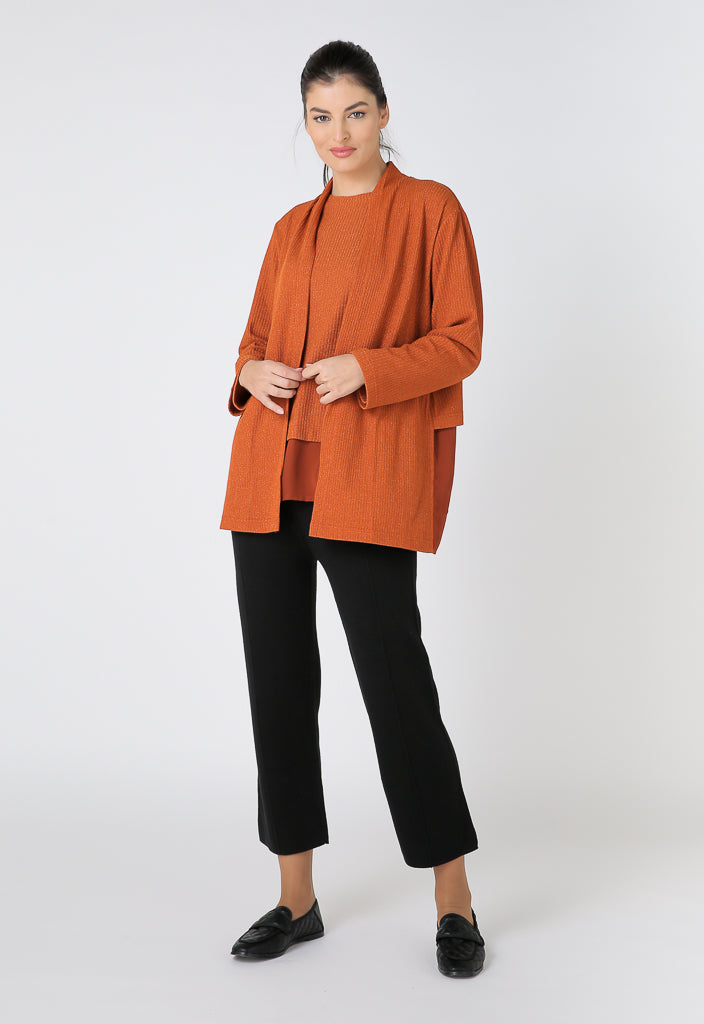 Choice Long Sleeve Open Front Knitwear Orange