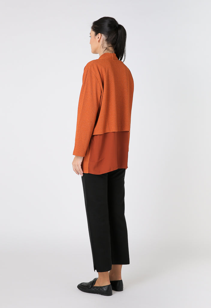 Choice Long Sleeve Open Front Knitwear Orange