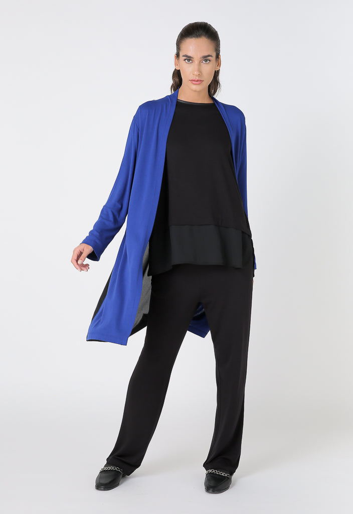 Choice Long Sleeve Open Front Outerwear Cobalt