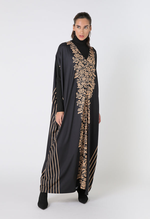 Choice Printed Sleeveless Maxi Dress Black