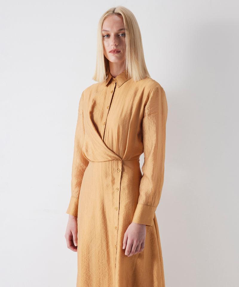 Ipekyol Draped Shirt Midi Dress Natural