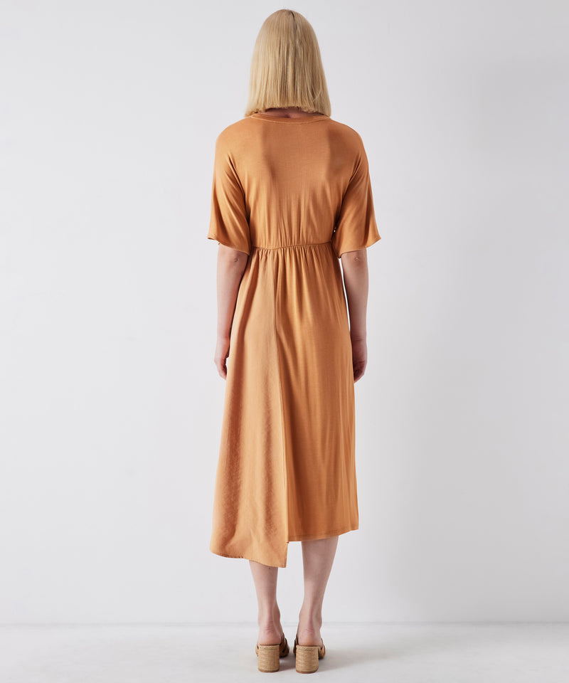 Ipekyol Combed Cotton Mix Midi Dress Caramel