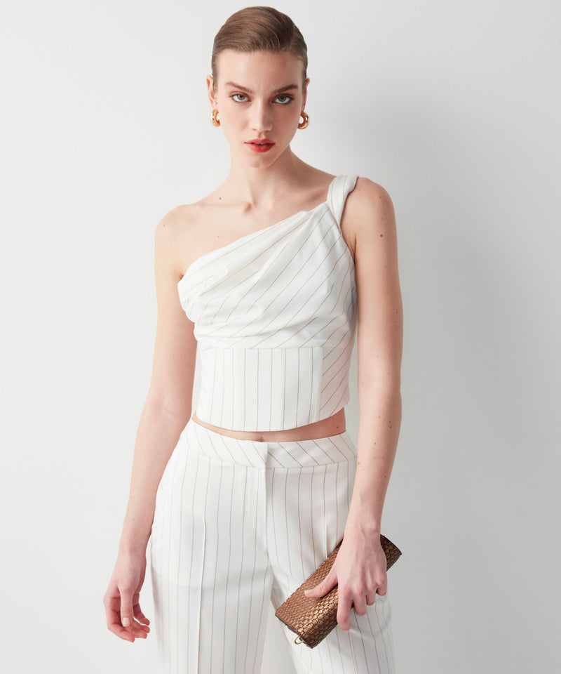 Ipekyol Striped High Waist Trousers Ecru