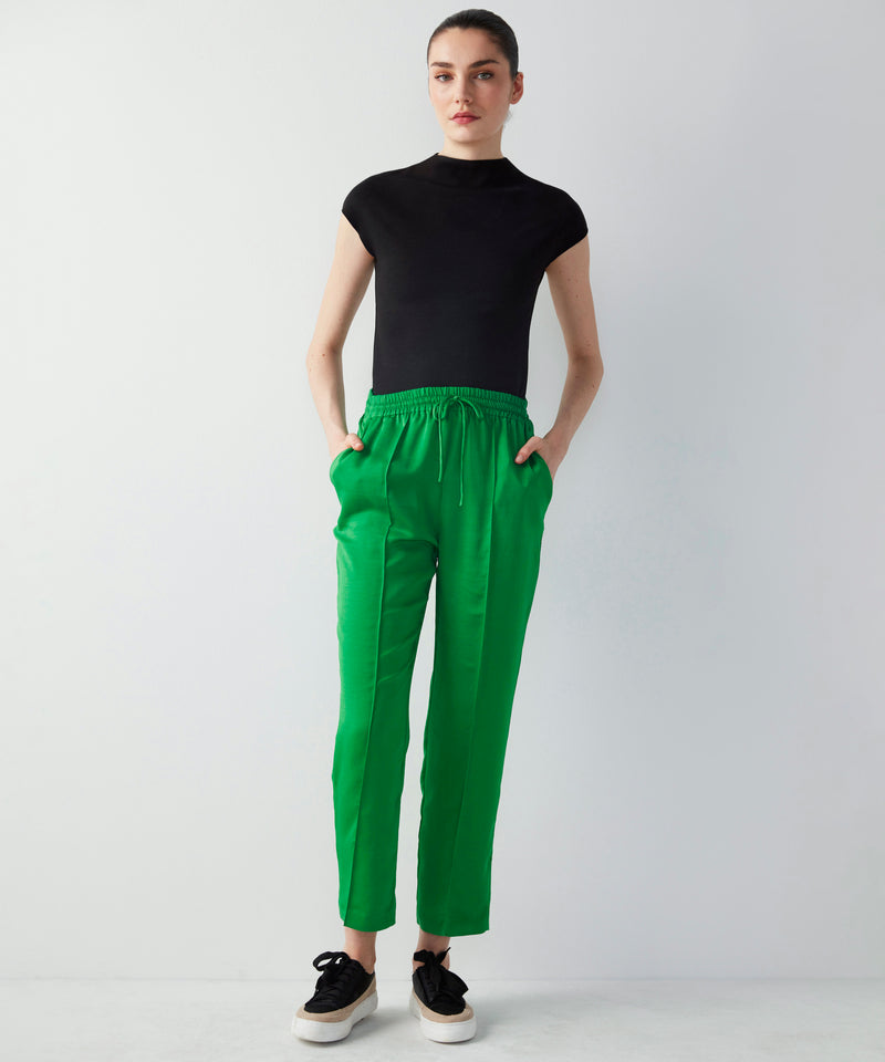 Ipekyol Relaxed Fit Trousers With Elastic Waist Green