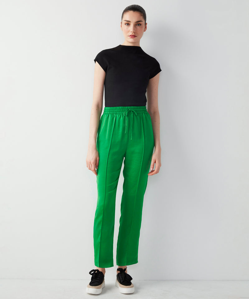 Ipekyol Relaxed Fit Trousers With Elastic Waist Green