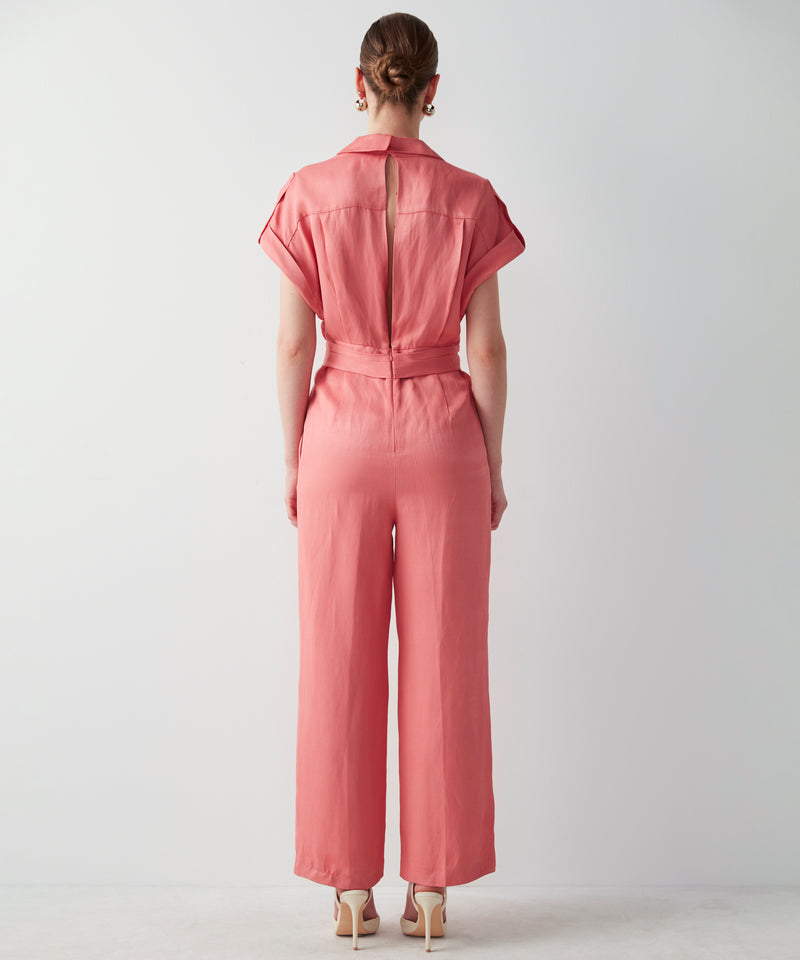 Ipekyol Solid Backless Draped Jumpsuit Peach
