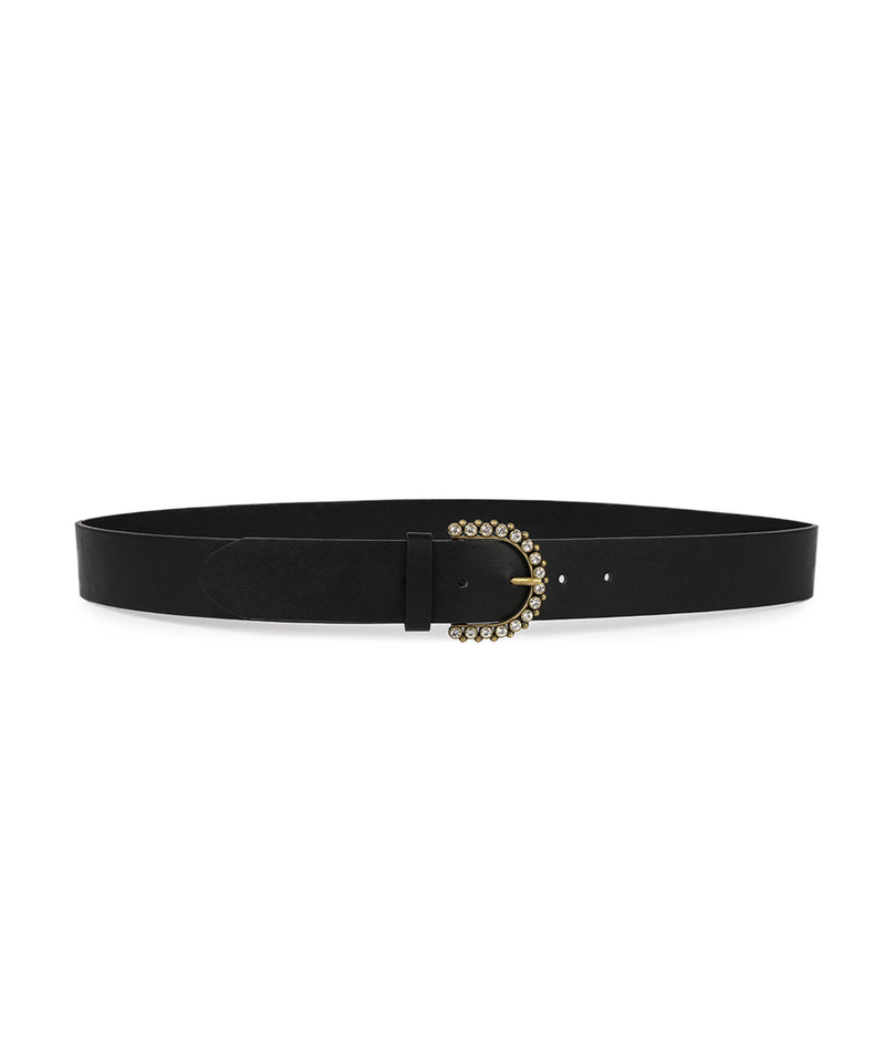 Ipekyol Crystal Detail Buckle Belt Black