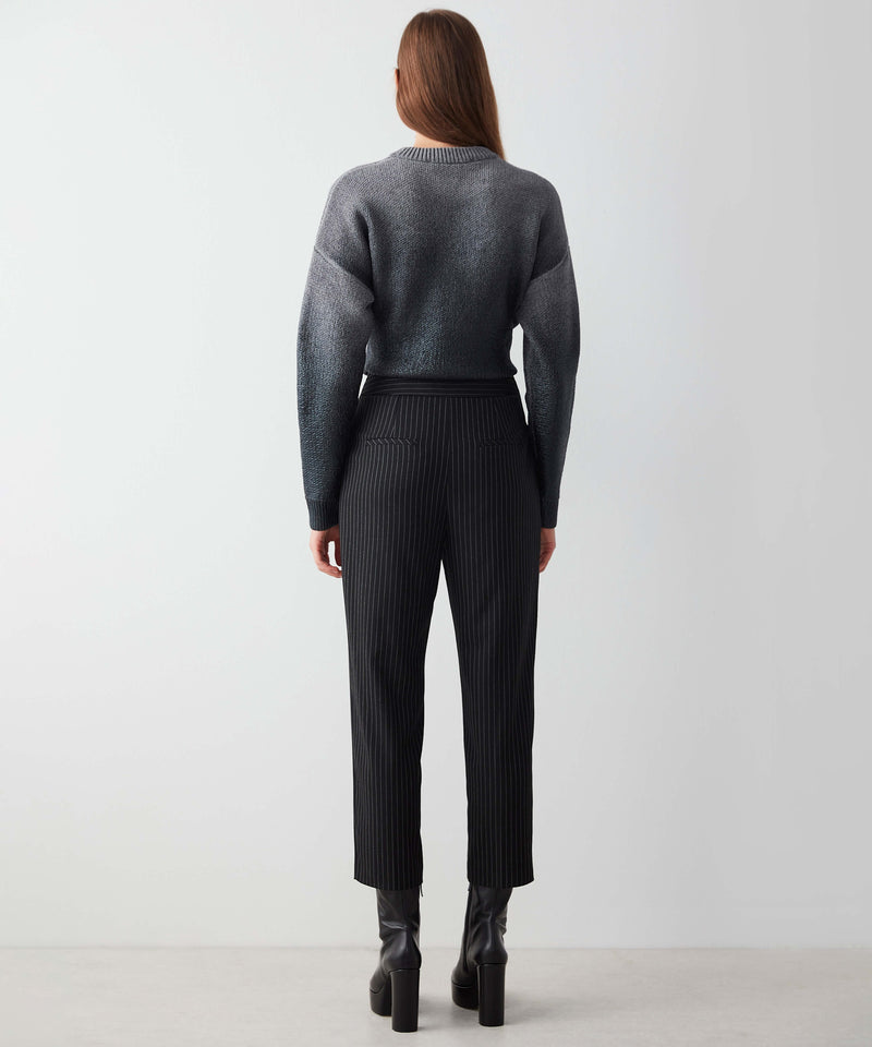 Ipekyol Line Pattern Trousers Black