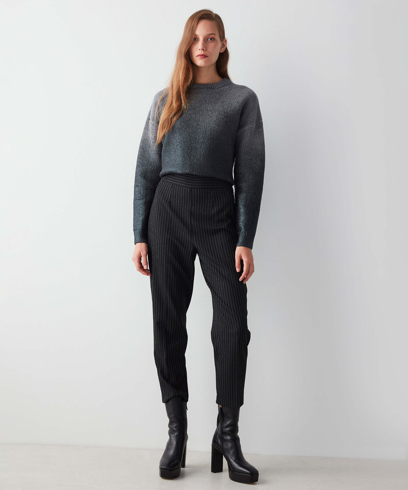 Ipekyol Line Pattern Trousers Black