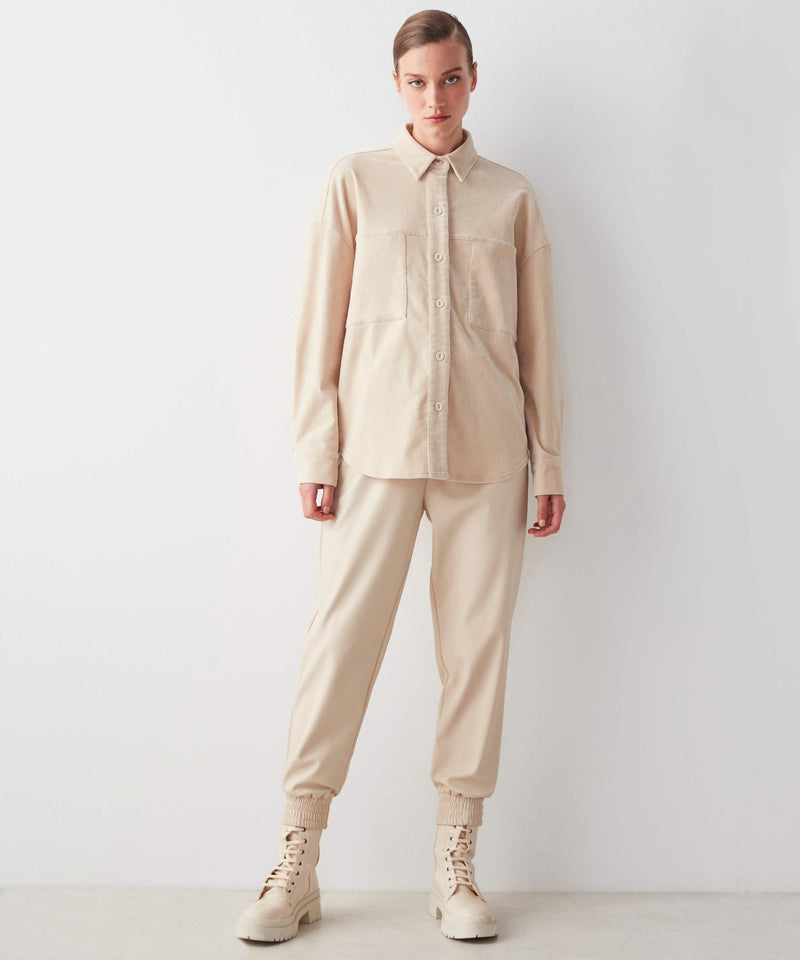 Ipekyol Long Sleeve Velvet Shirt Oil