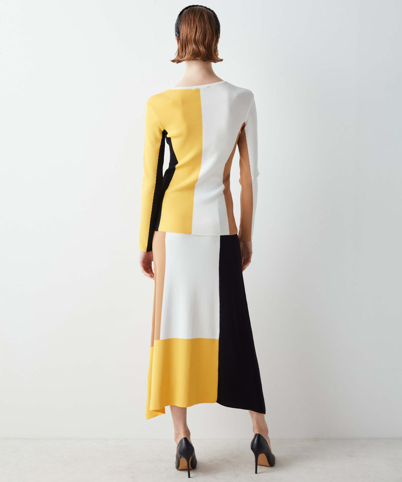Ipekyol Colorblock Casual Knitted Top Yellow