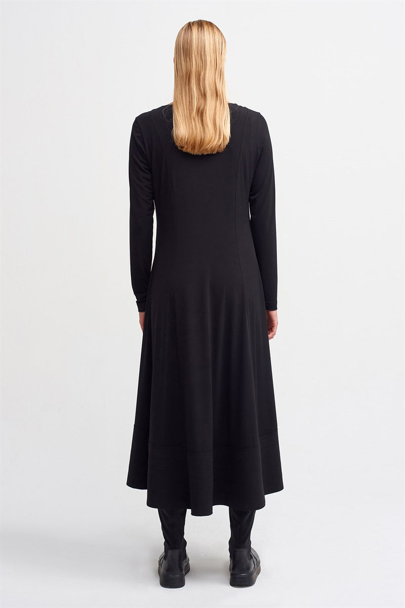 Nu Long Sleeve Maxi Dress Black