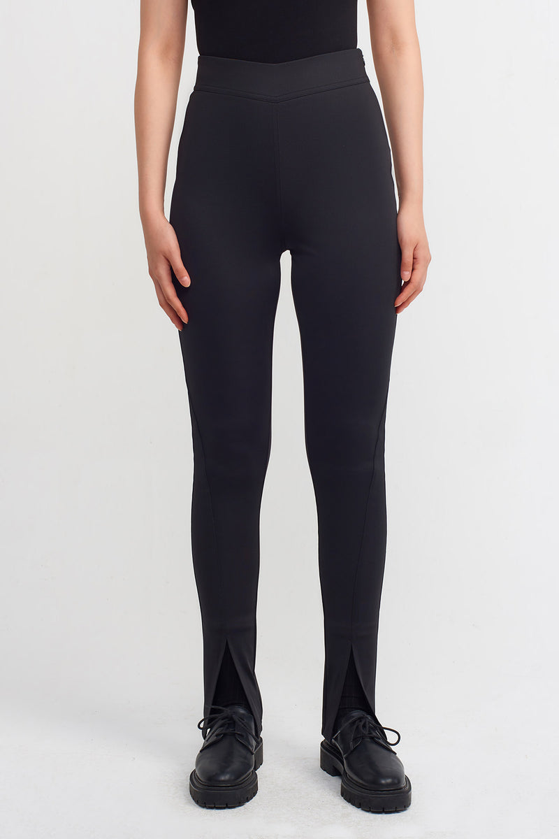 Nu Solid High Waist Trousers Black