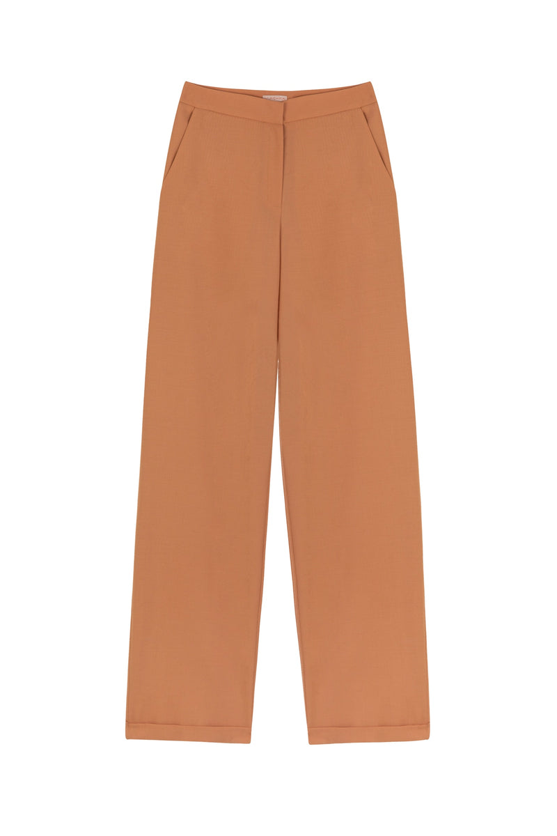 Machka High Waist Palazzo Trouser Peach