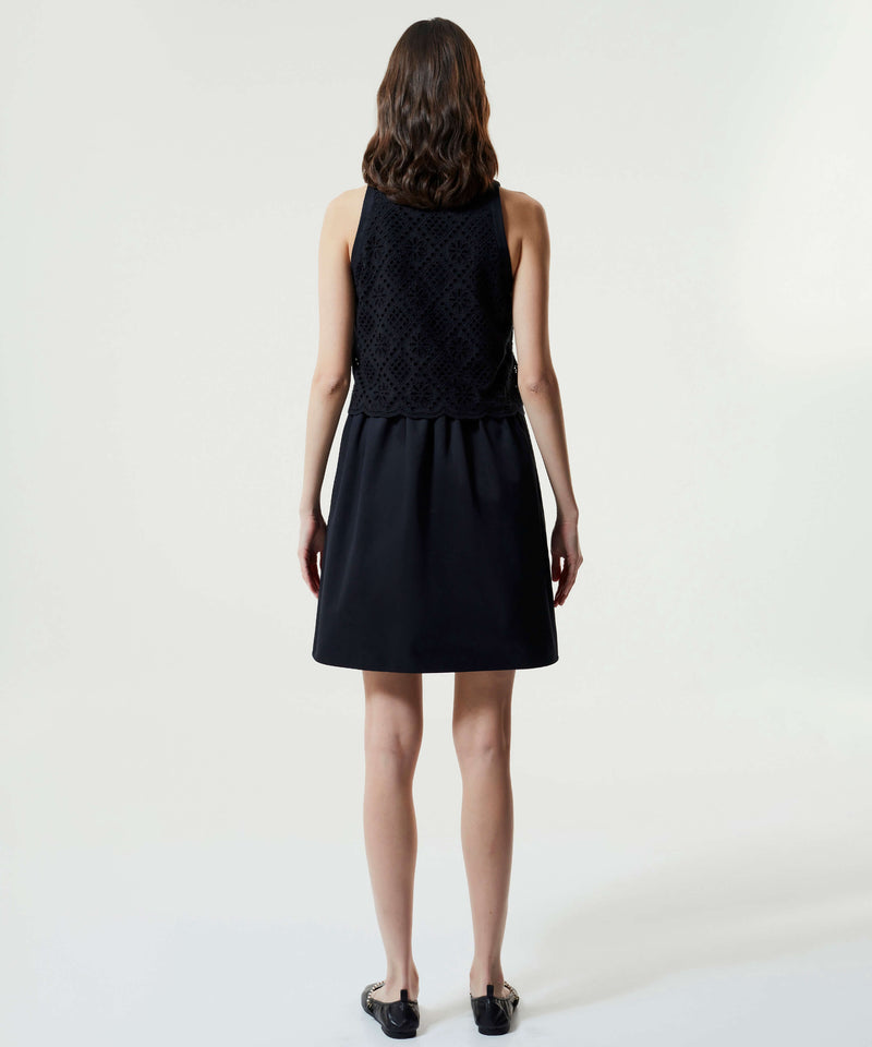 Machka Embroidered Mini Dress Black