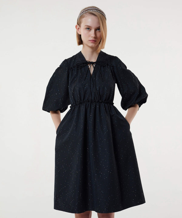 Machka Sequin-Embellished Short Dress Black