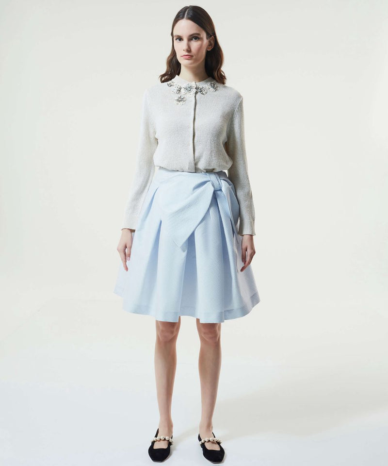 Machka Bow Detail Skirt Ice Blue