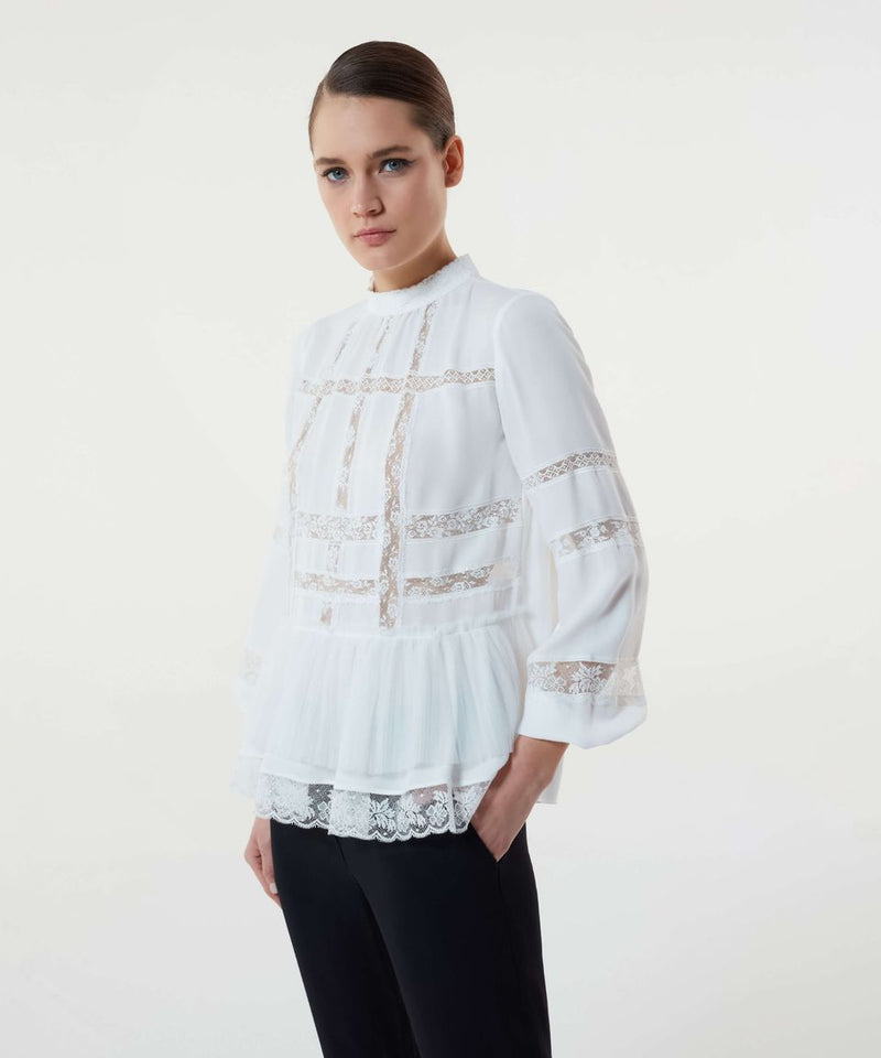 Machka Lace Detail Blouse Off White