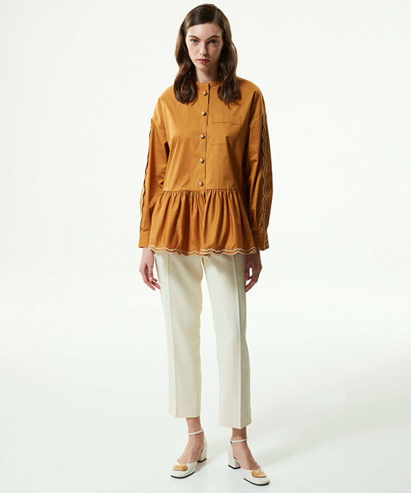Machka Embroidered Detail Shirt Beige