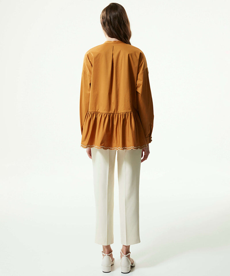 Machka Embroidered Detail Shirt Beige