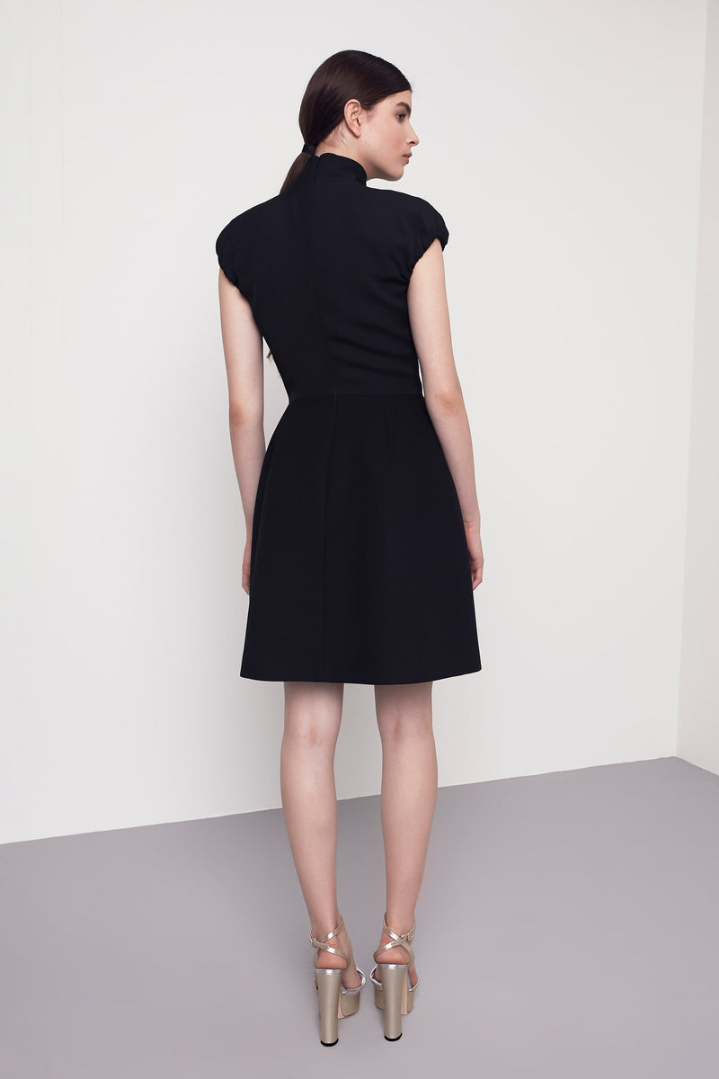 Machka Bow Tie Neck Detail Dress Black