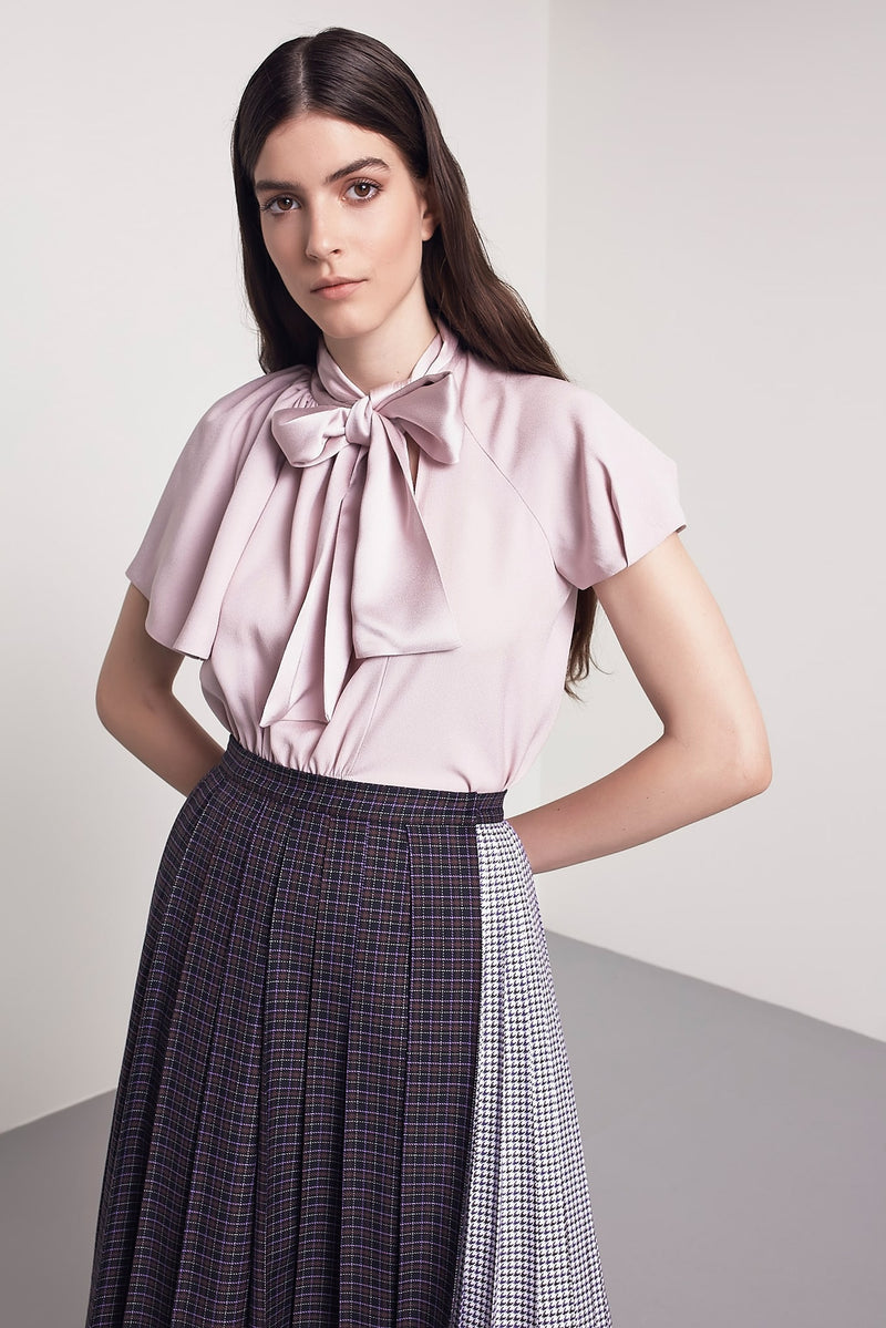 Machka Checkered Pleated Skirt Multi Color