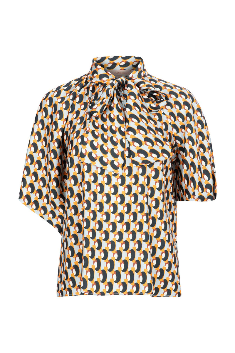 Machka Printed Bow-Tie Blouse Multi Color