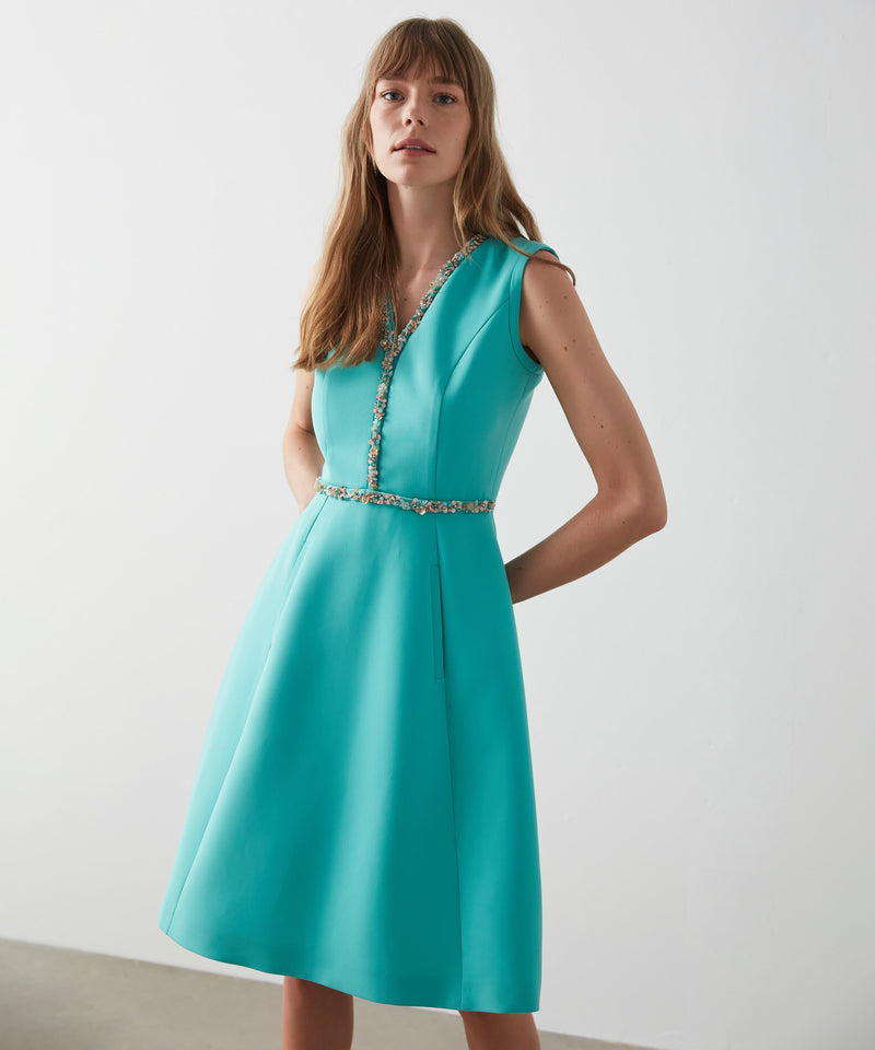 Machka Sleeveless Embellished Detail Dress Turquaz