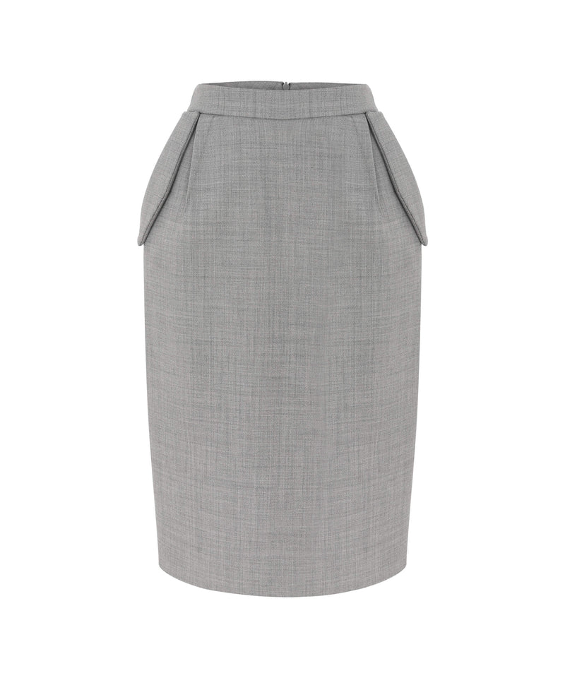 Machka High Waist Pencil Skirt Grey