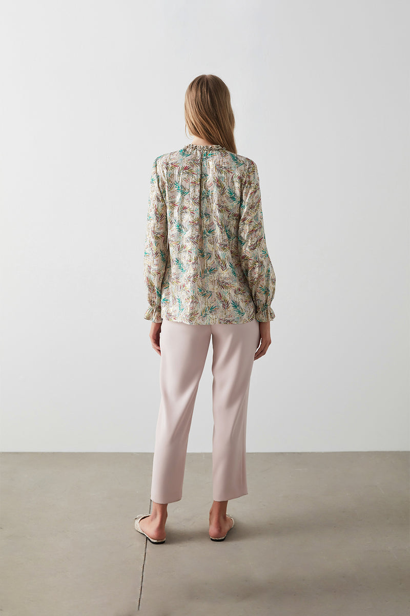 Machka Printed Long Sleeve Blouse L.Powder