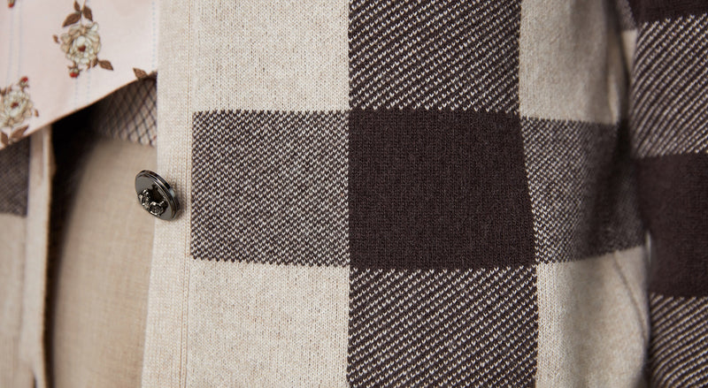 Machka Checkered Button Detail Knitwear Beige