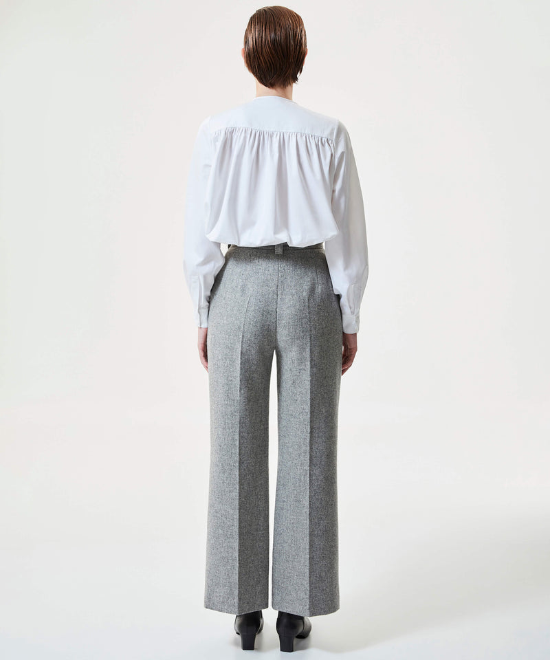 Machka Wool Straight Cut Trousers Grey Melange