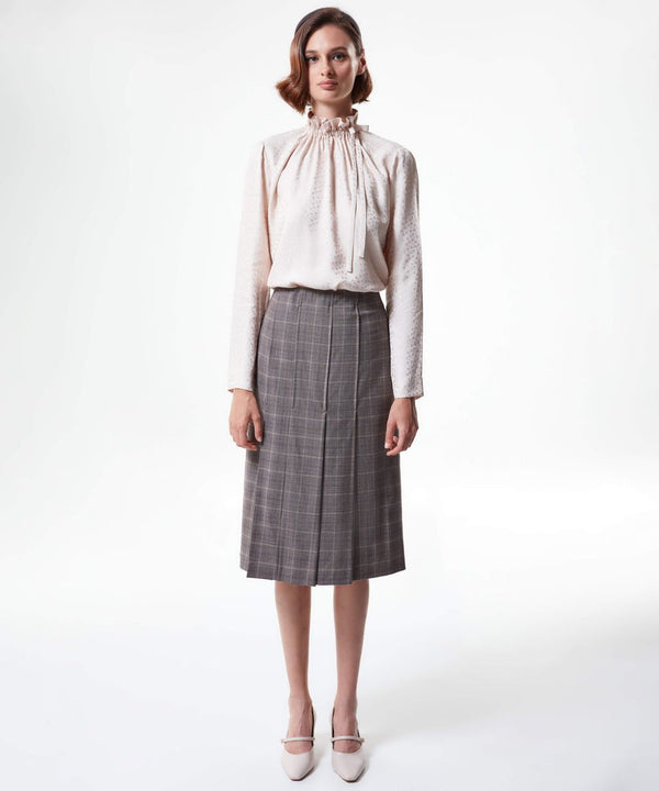 Machka All Over Checkered Skirt Brown